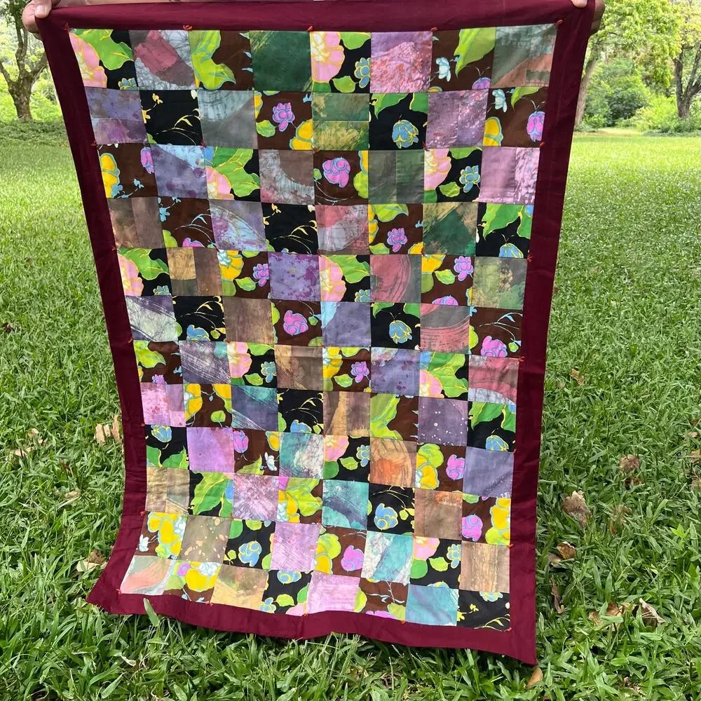 Patchwork Quilt Blanket Lap Throw Floral 35 x 50